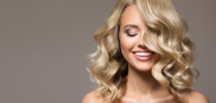 Woman with a blond healthy hair