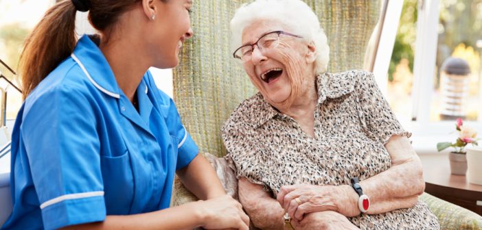 Senior Woman Talking With her Nurse
