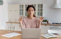 woman sitting trying to control anxiety